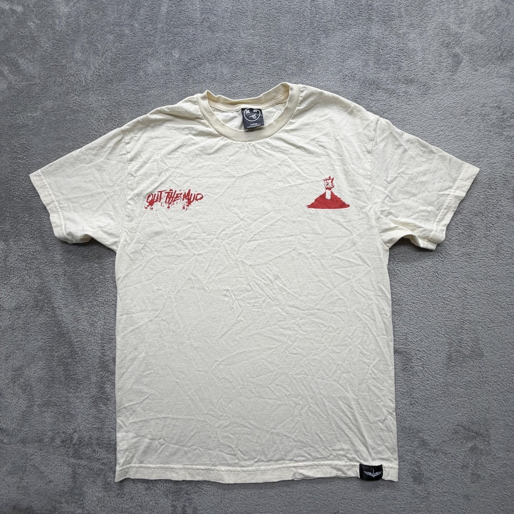 Out The Mud Shirt Mens L White Graphic Tee Crewneck Jersey Made In USA